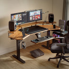 Bureau assis-debout en forme d'aile (72x23)