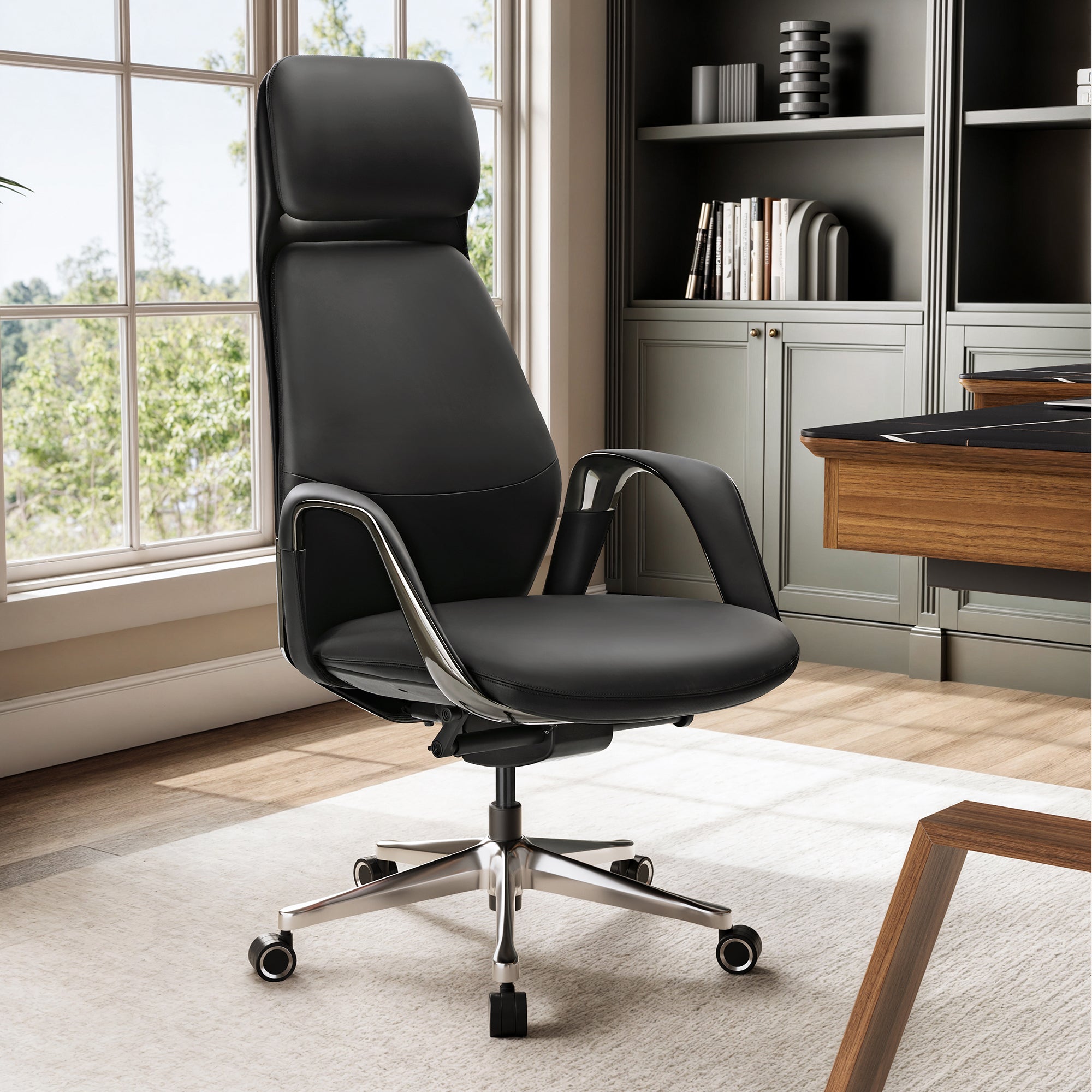 Napa Leather Executive Office Chair - Fully Adjustable