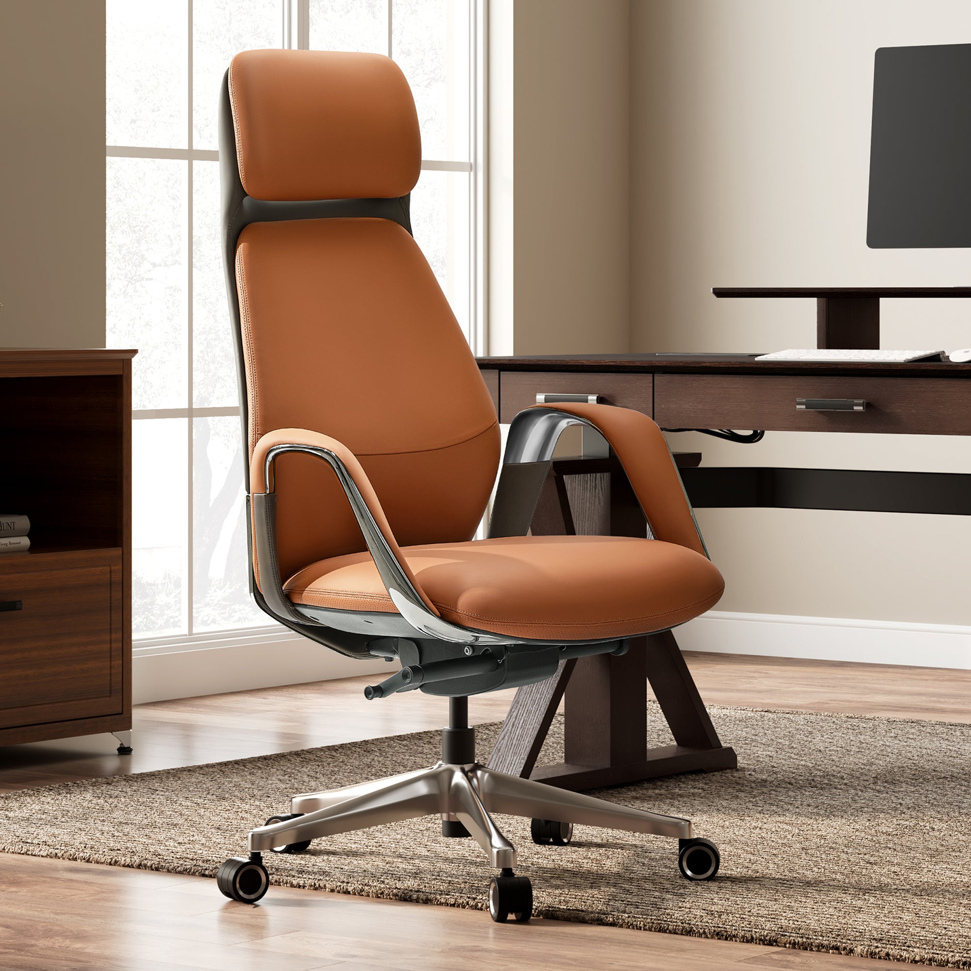 Napa Leather Executive Office Chair - Fully Adjustable