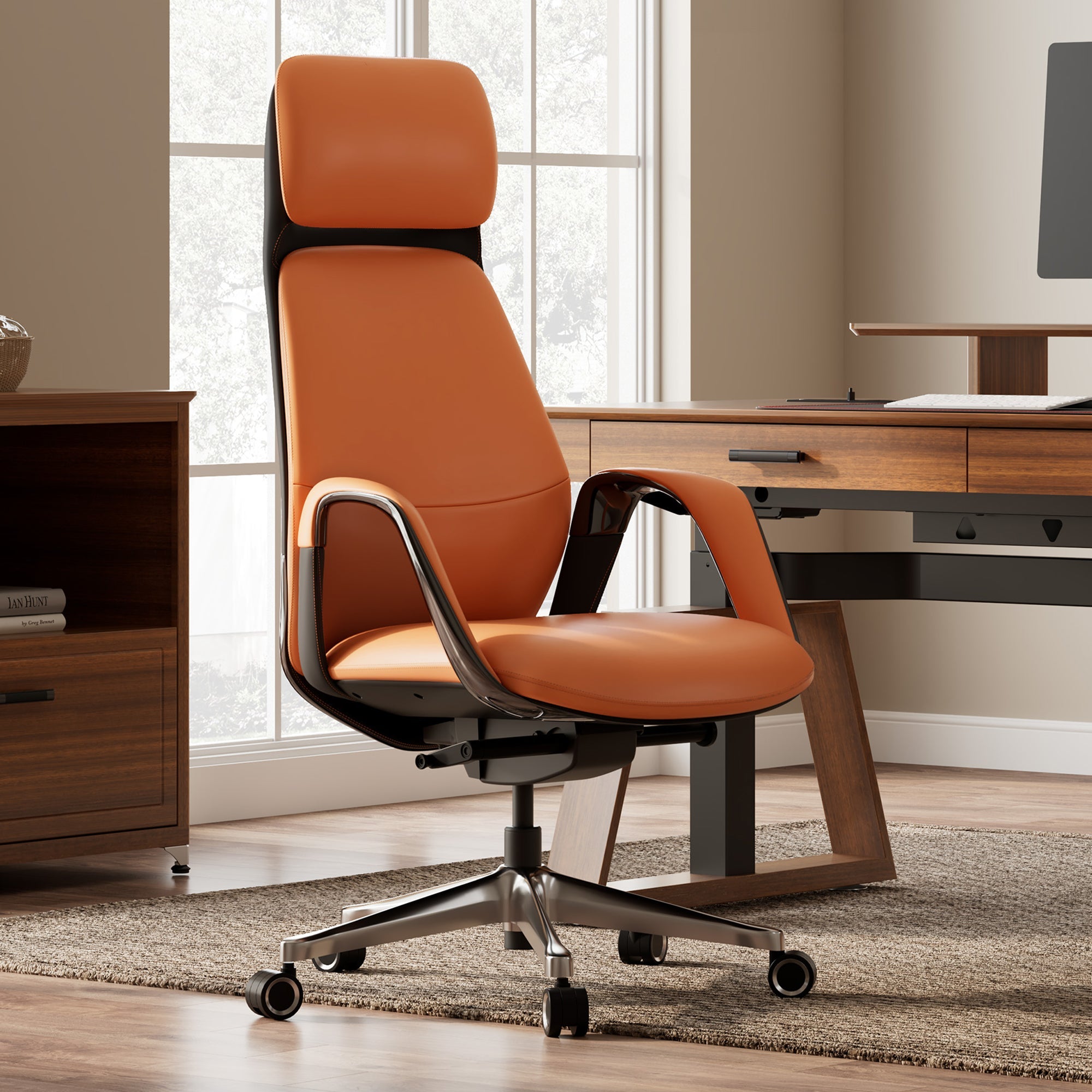 Napa Leather Executive Office Chair - Fully Adjustable