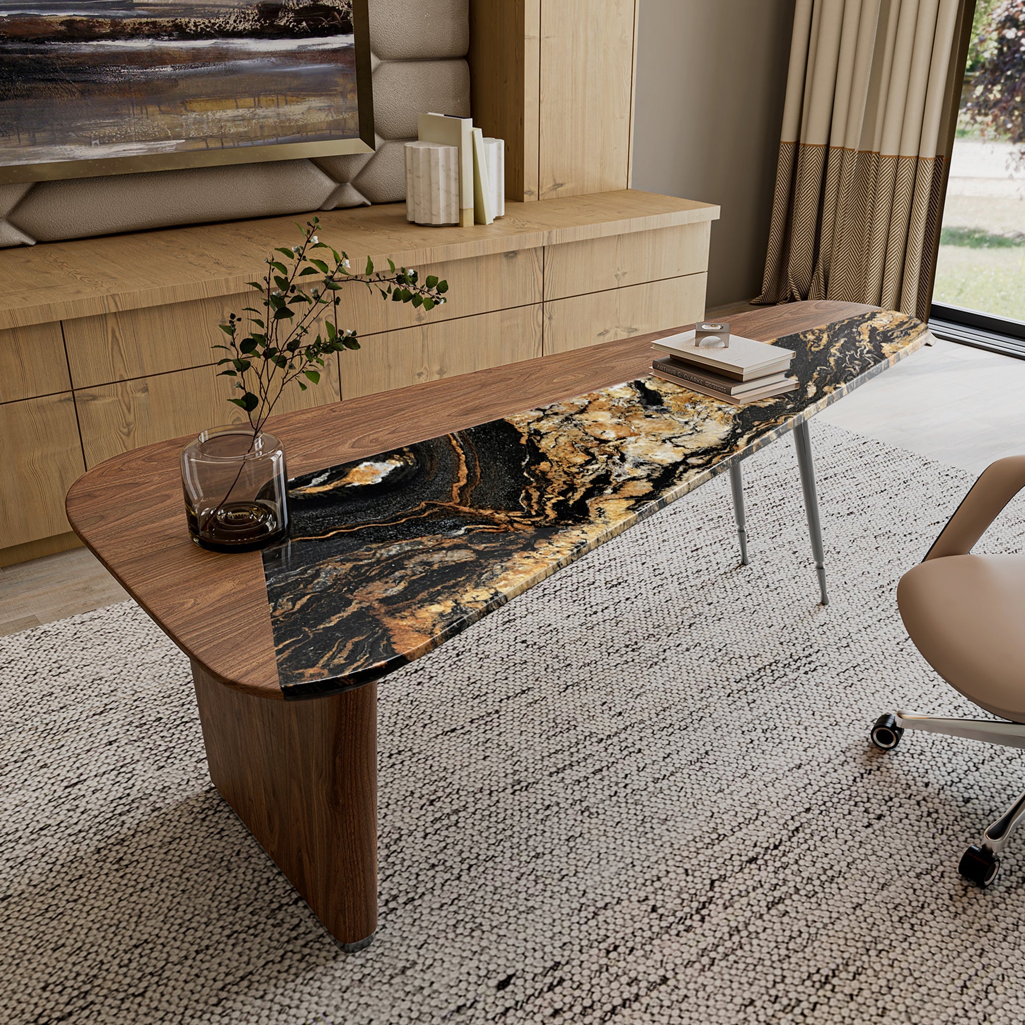 L-Shaped Gaming Desk with LED Lighting and Monitor Stand