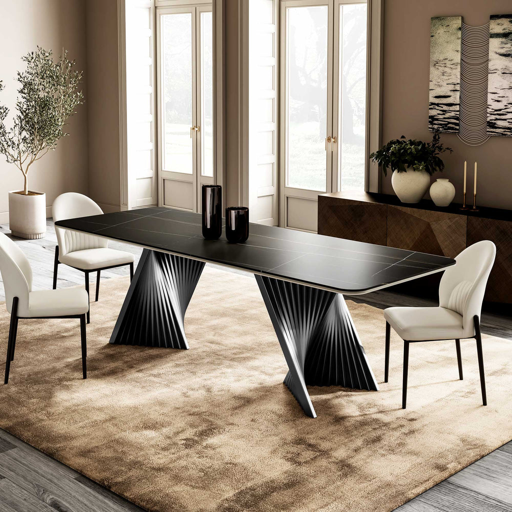 Rectangular Dining Table with Bench, Natural Wood