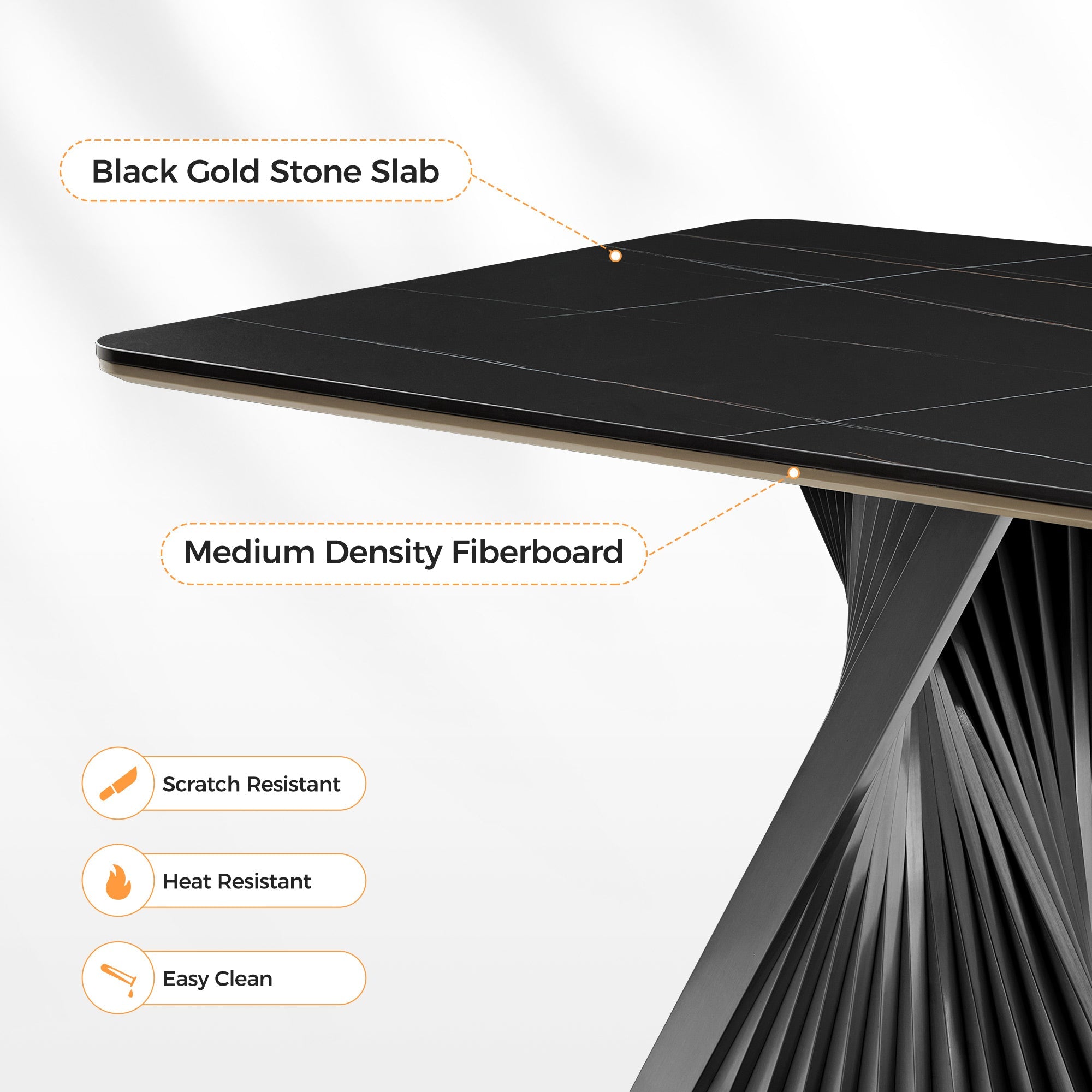 Rectangular Dining Table with Bench, Natural Wood