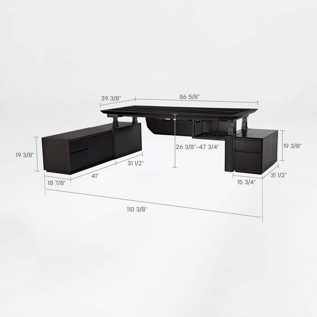 Electric Height-Adjustable Standing Desk, Classic, Black