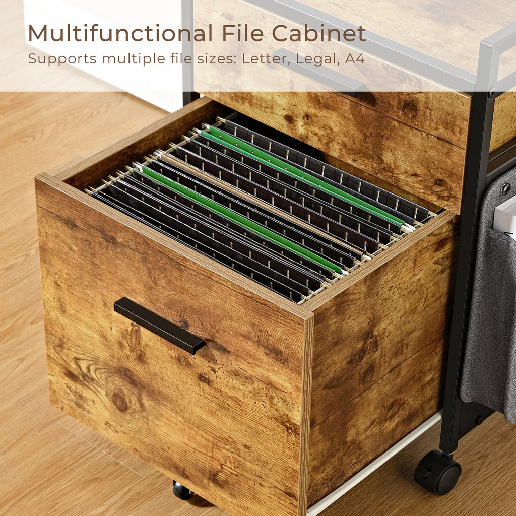 23'' Rolling File Cabinet with Drawer