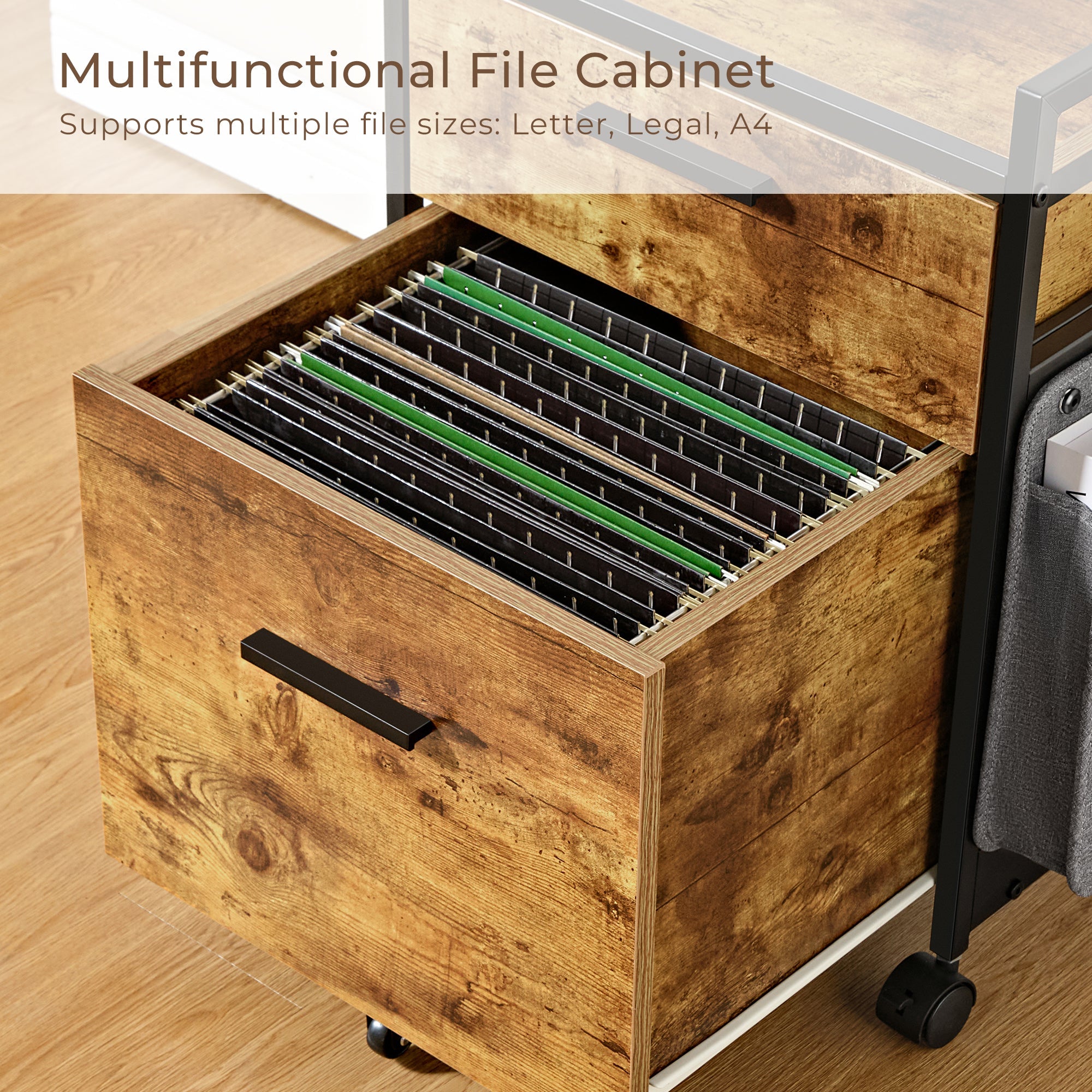 23'' Rolling File Cabinet with Drawer
