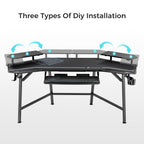 Wing-Shaped Studio Desk (73x23)