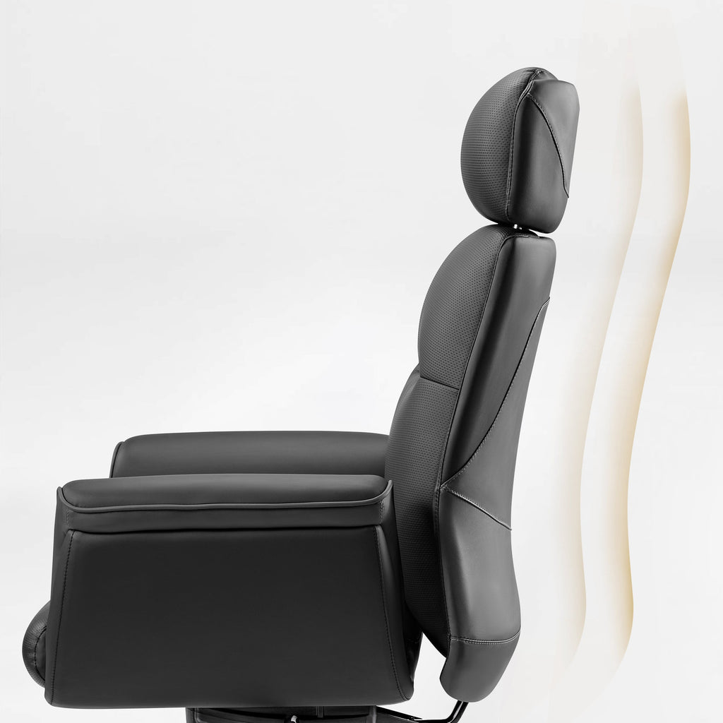 Microfiber Leather Executive Office Chair with Adjustable Headrest