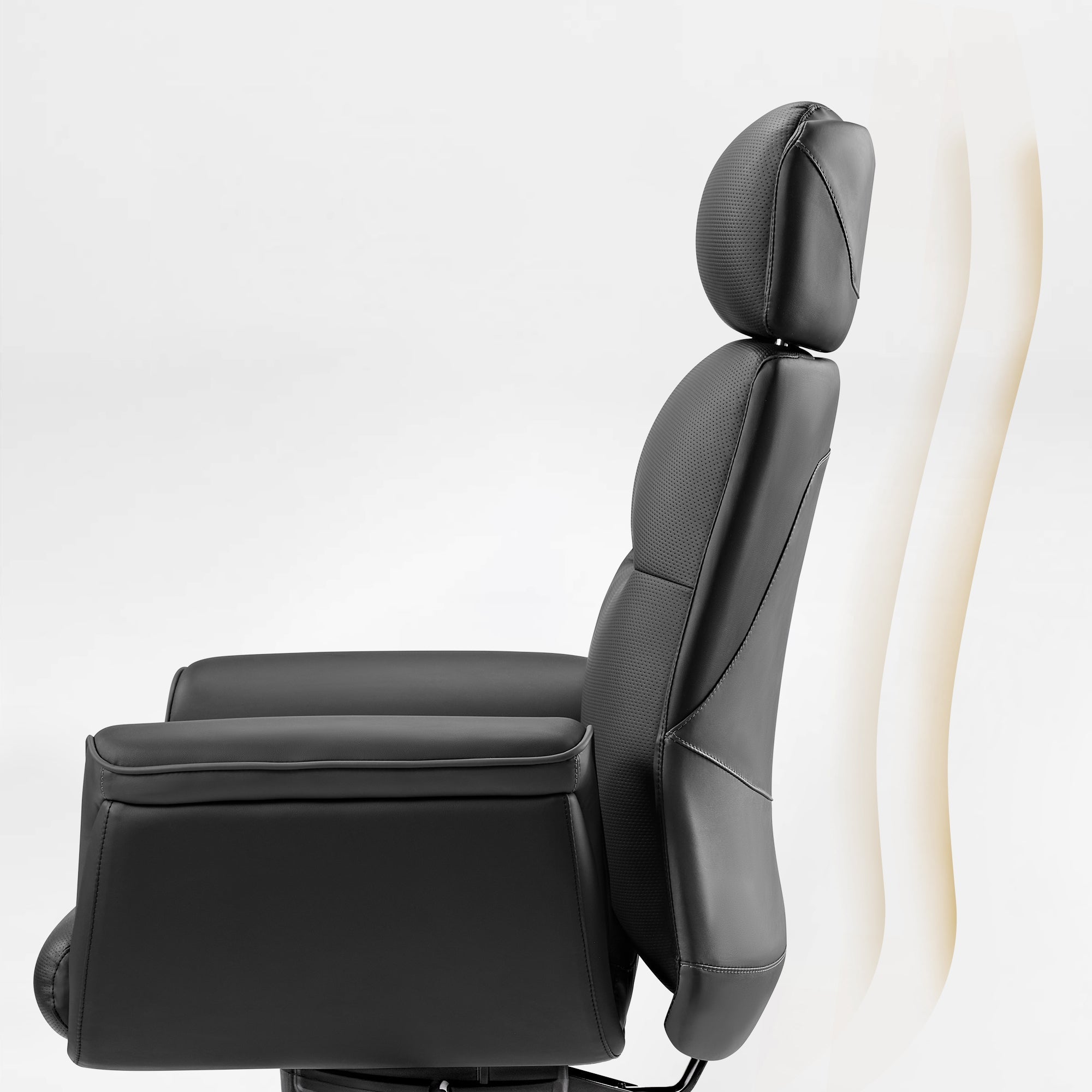 Microfiber Leather Executive Office Chair with Adjustable Headrest