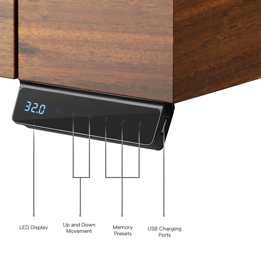 Faux Saddle Leather Adjustable Standing Desk (55x23)