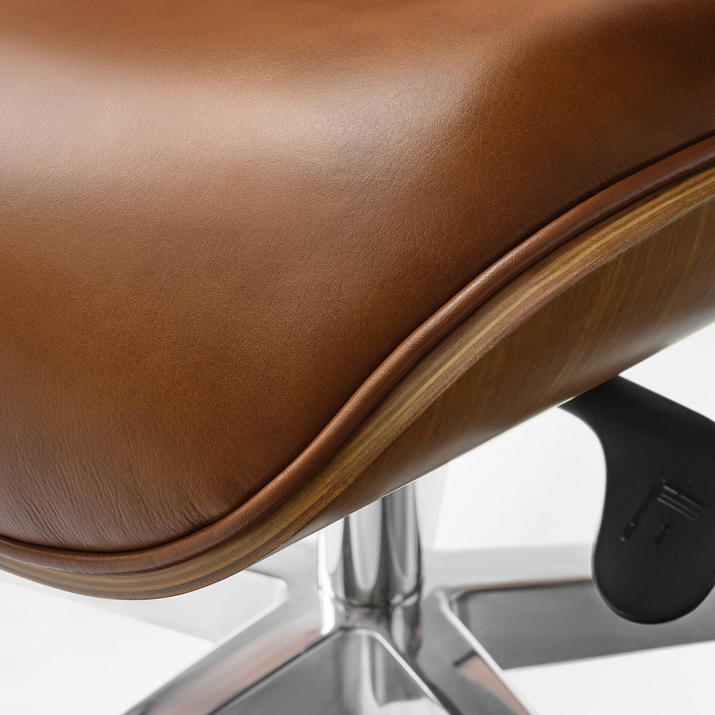 Genuine Leather Executive Office Chair - Classic Ergonomic Design