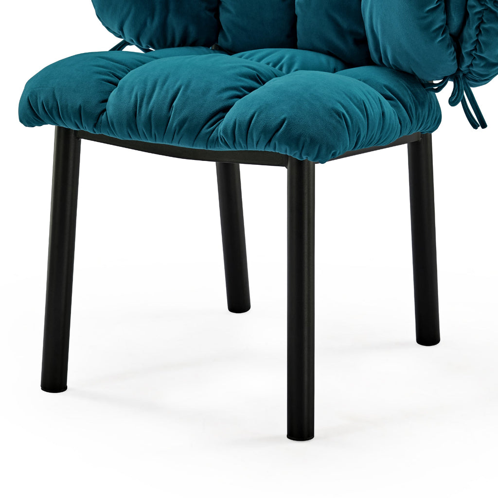 Velvet Dining Side Chair, Set of 1, Red and Green