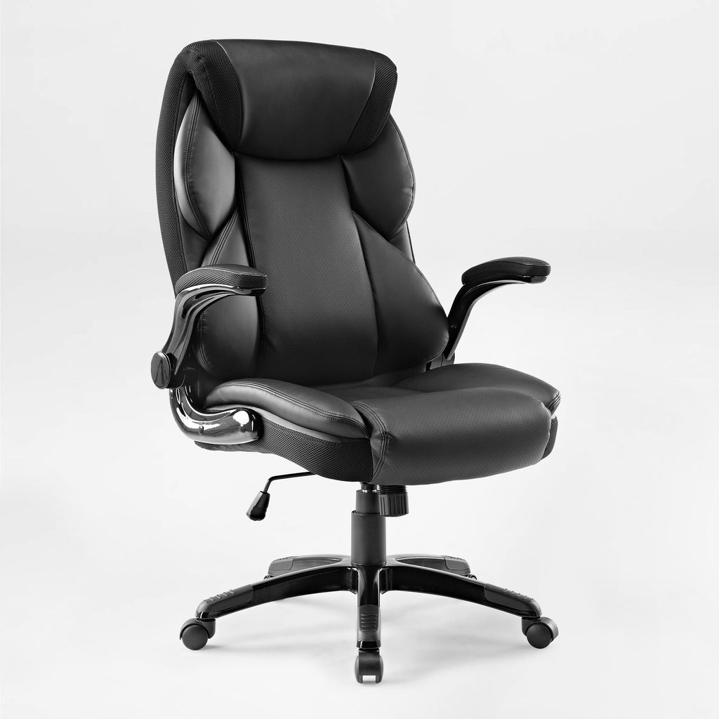 Faux Leather Home Office Chair - Ergonomic Cream