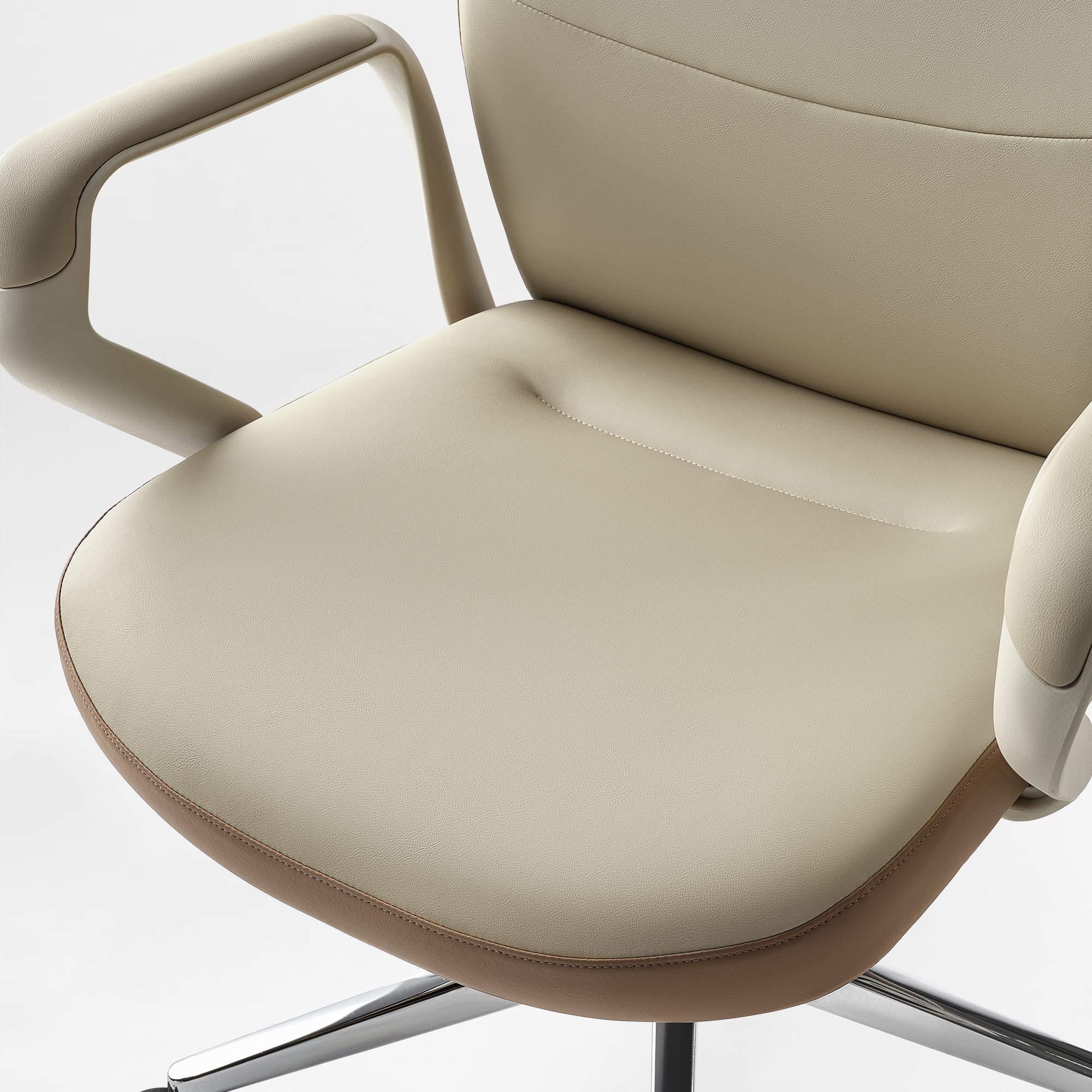 Faux Leather Executive Ergonomic Office Chair - Contoured Spine Support