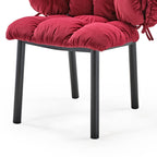 Velvet Dining Side Chair, Set of 1, Red and Green