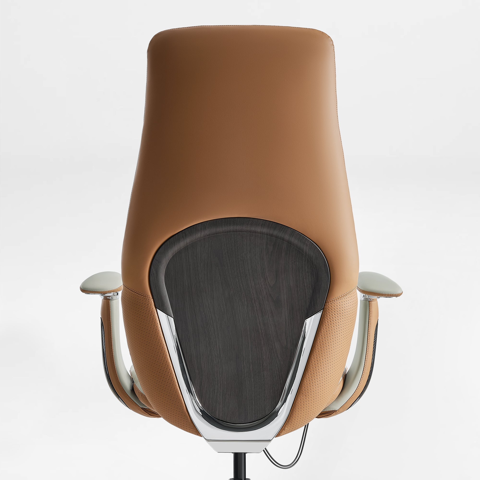 Faux Leather Executive Office Chair - Segmented Back Natural Curve