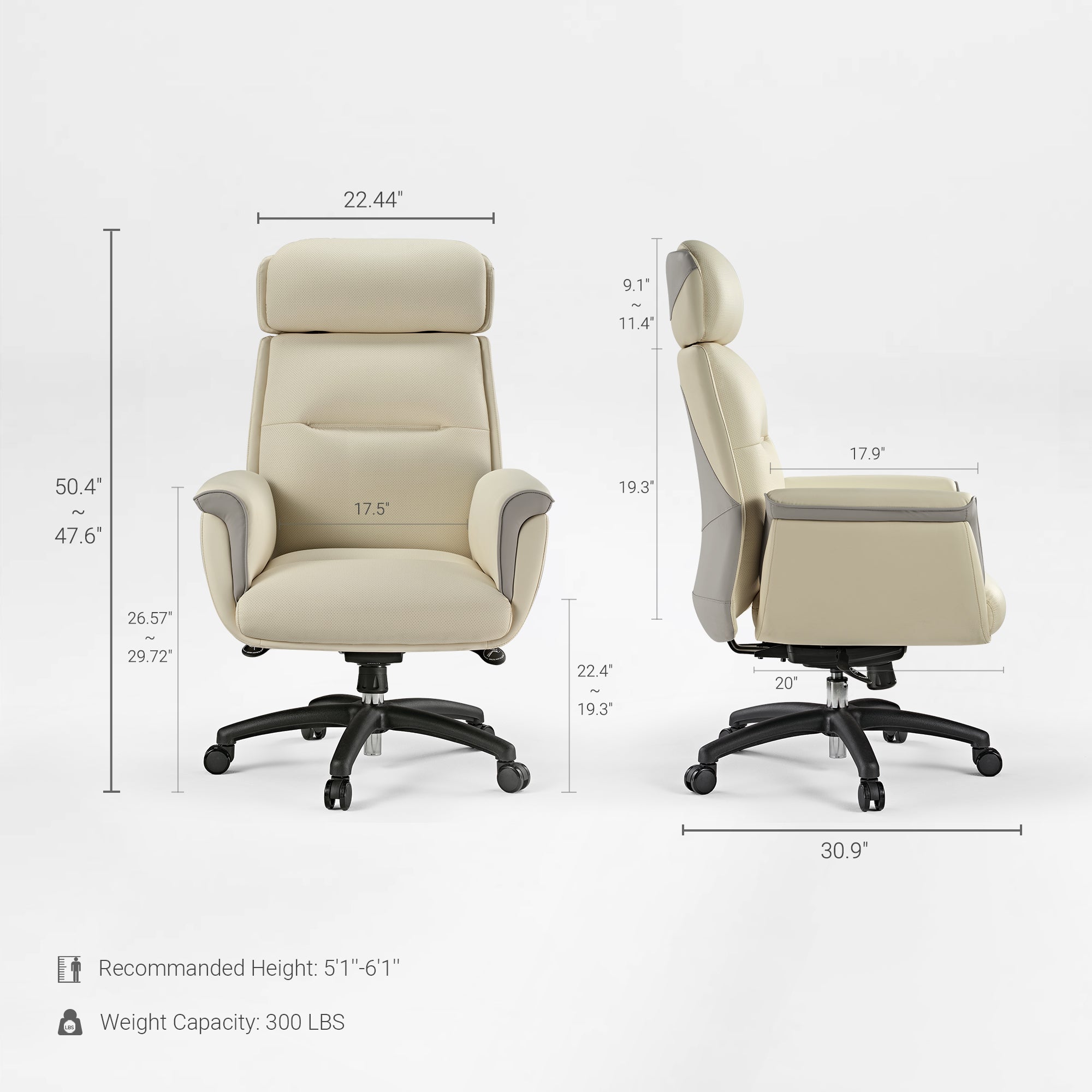 Microfiber Leather Executive Office Chair with Adjustable Headrest
