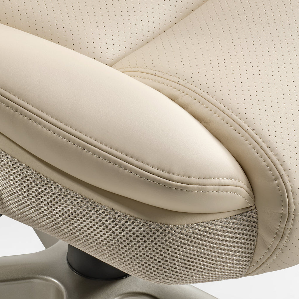 Faux Leather Home Office Chair - Ergonomic Cream
