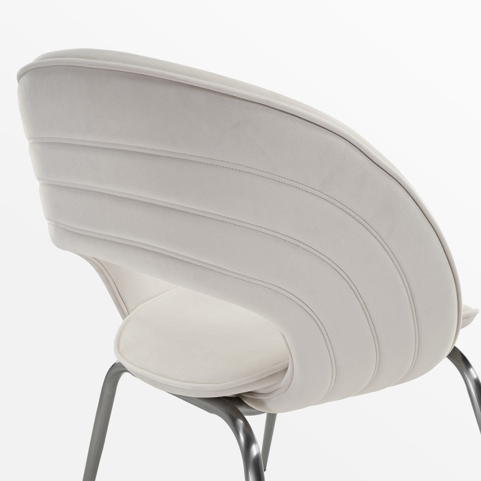 Velvet Dining Chair, Set of 1, Off-White