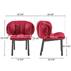 Velvet Dining Side Chair, Set of 1, Red and Green