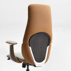 Faux Leather Executive Office Chair - Segmented Back Natural Curve