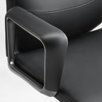 Solid Wood Arm Task Office Chair - Retro PU Leather