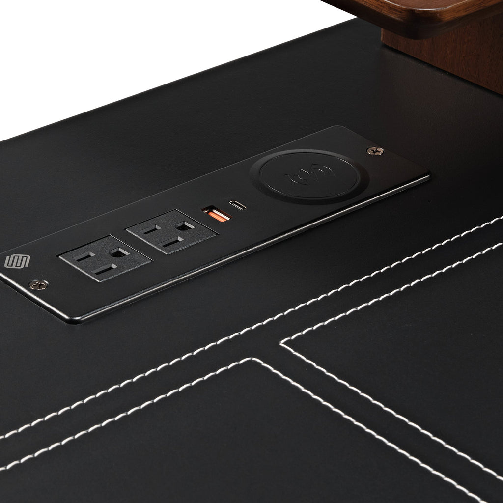 Faux Saddle Leather Adjustable Standing Desk (55x23)