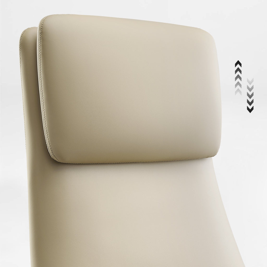 Genuine Leather Executive Office Chair - Leather & Metal Luxury