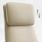 Genuine Leather Executive Office Chair - Leather & Metal Luxury