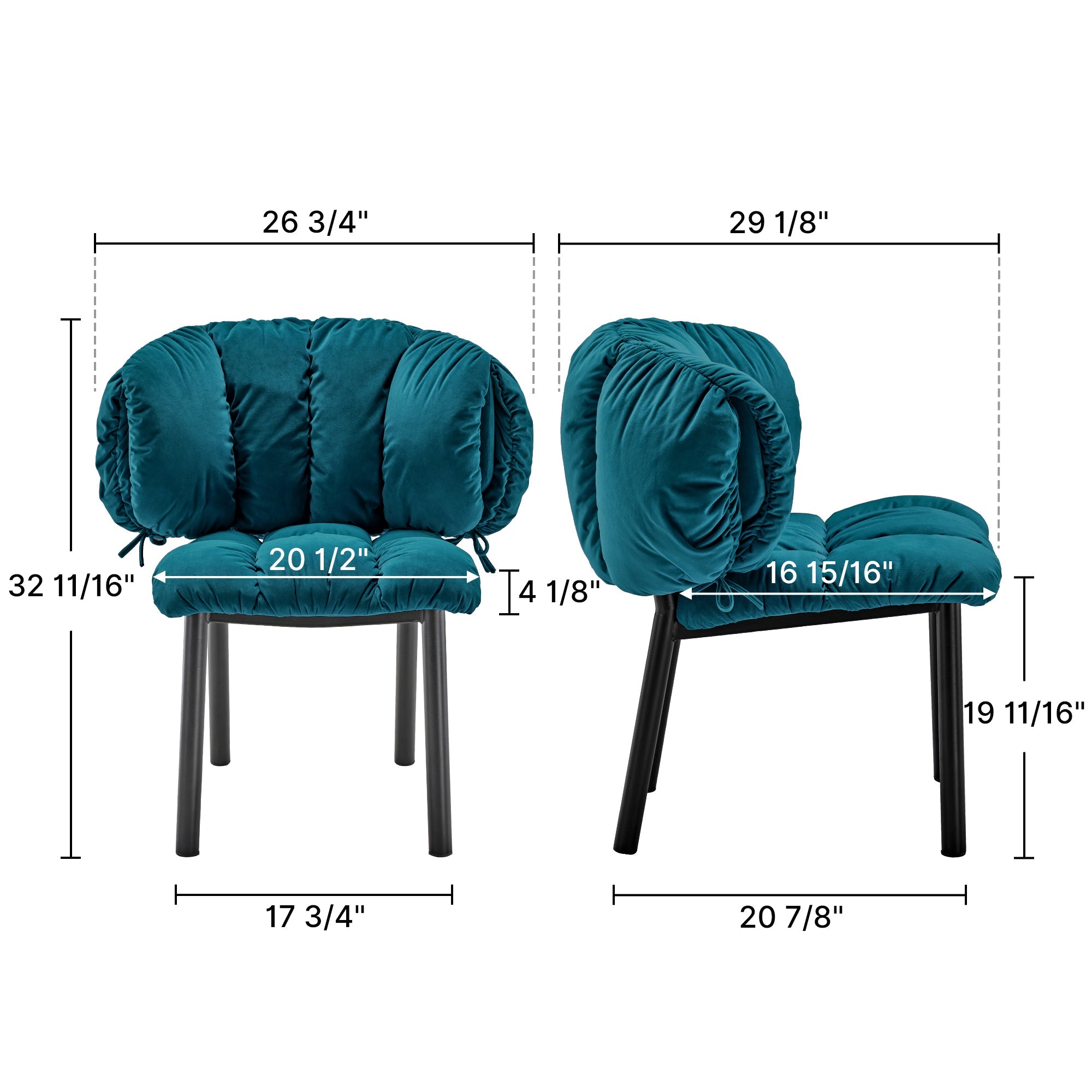 Velvet Dining Side Chair, Set of 1, Red and Green