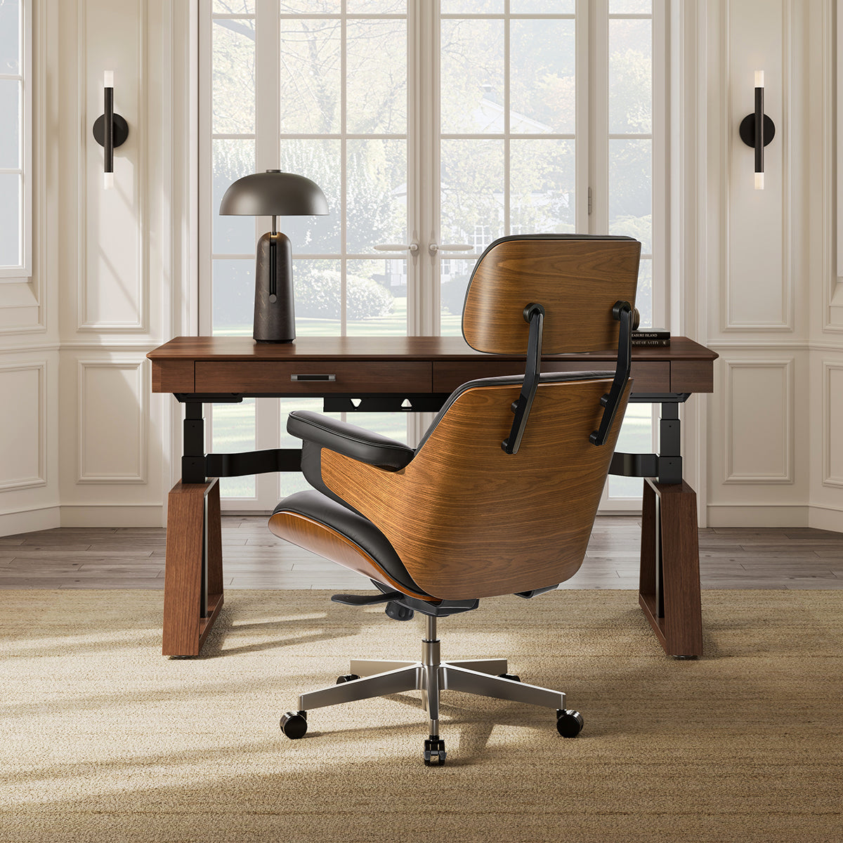 Genuine Leather Executive Office Chair - Classic Ergonomic Design