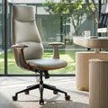 Faux Leather Executive Office Chair - Segmented Back Natural Curve