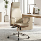 Faux Leather Executive Ergonomic Office Chair - Contoured Spine Support