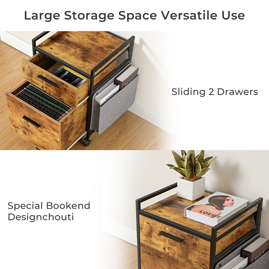 23'' Rolling File Cabinet with Drawer