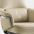 Genuine Leather Executive Office Chair - Leather & Metal Luxury