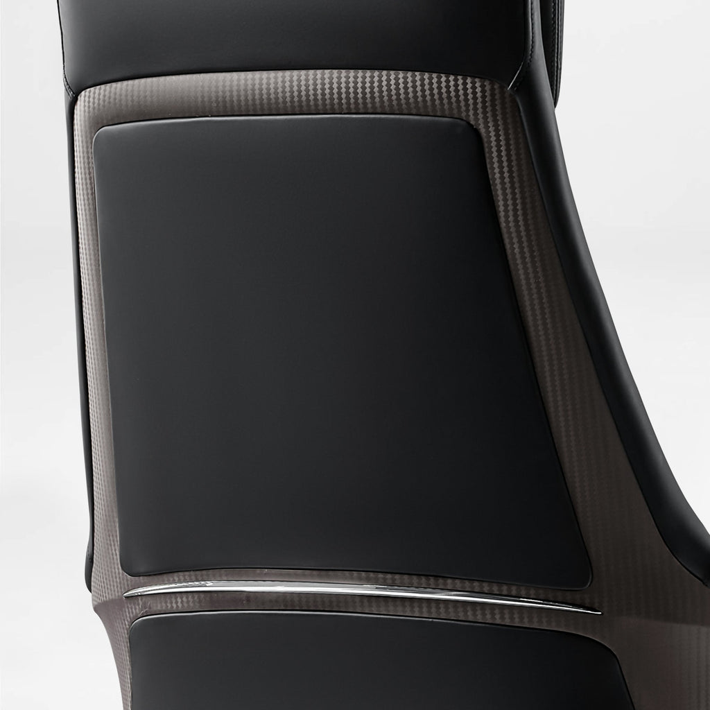 Genuine Leather Executive Office Chair - Leather & Metal Luxury