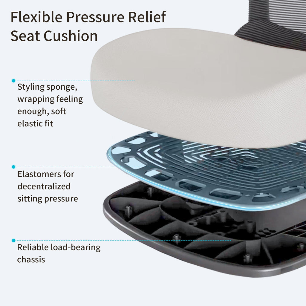 Ergonomic Office Chair - 3D Adaptive Lumbar Support Adjustable