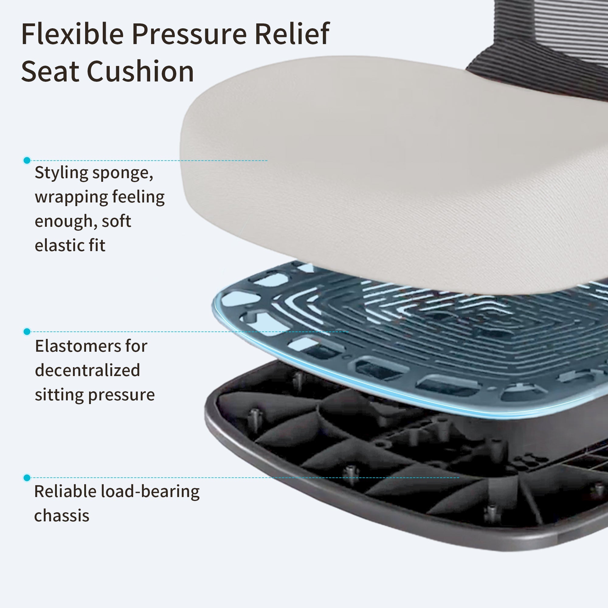 Ergonomic Office Chair - 3D Adaptive Lumbar Support Adjustable