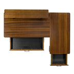 63x23 L-Shaped Height Adjustable Executive Desk, Handcrafted Walnut
