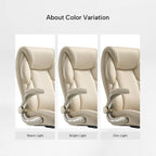 Faux Leather Home Office Chair - Ergonomic Cream