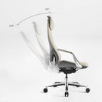 Genuine Leather Executive Office Chair - Butterfly Design High Back