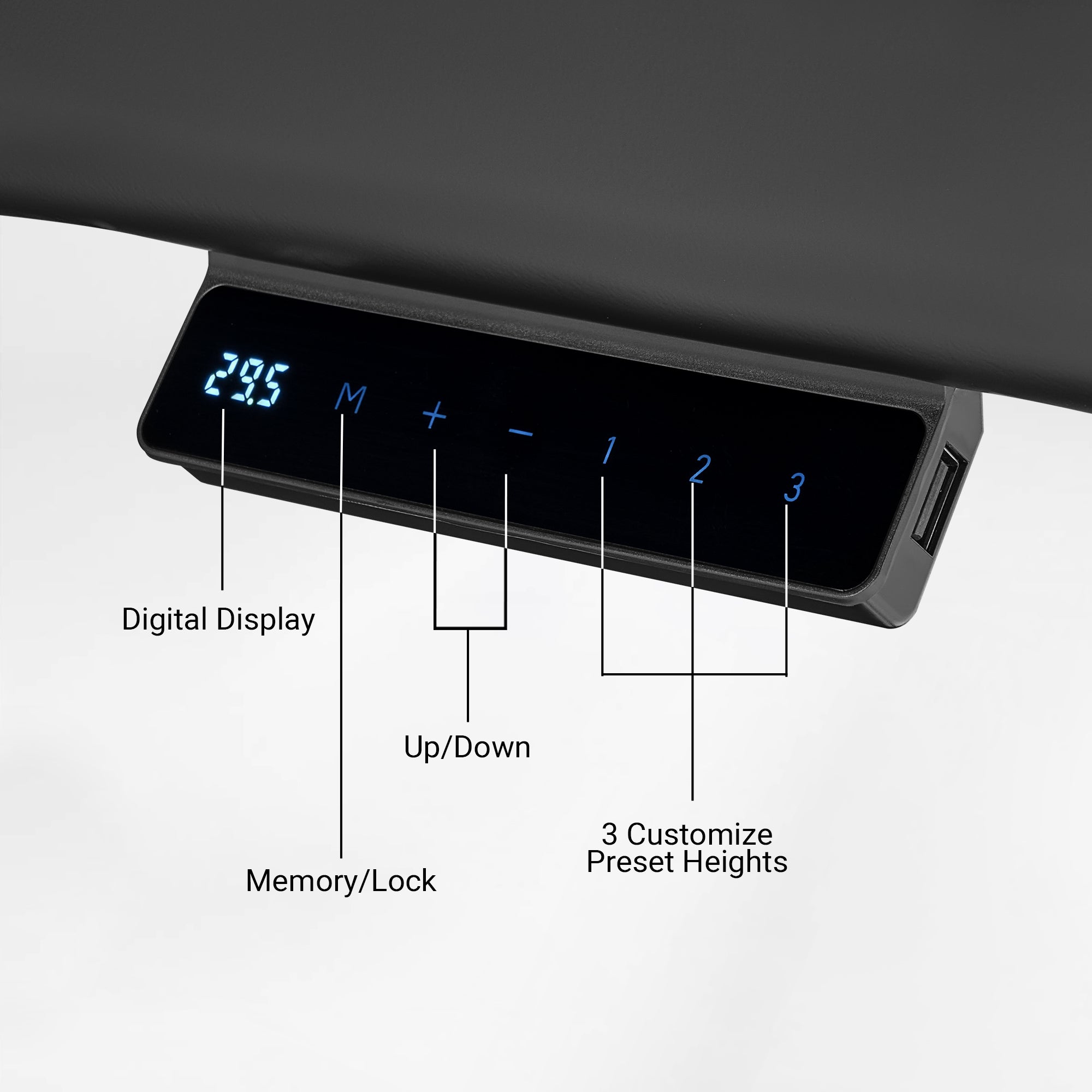 Electric Standing Desk with RGB Lighting (55x34)