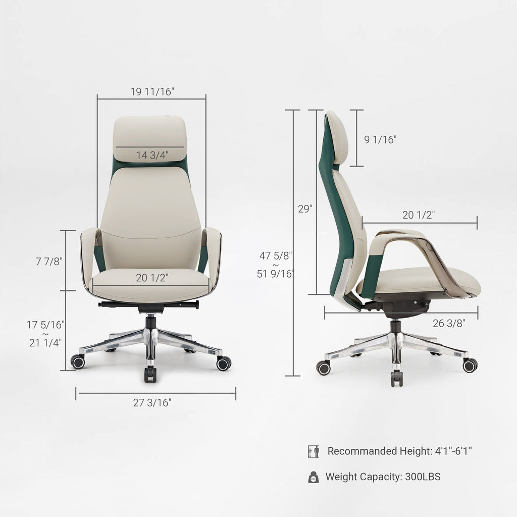Napa Leather Executive Office Chair - Fully Adjustable