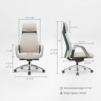 Napa Leather Executive Office Chair - Fully Adjustable