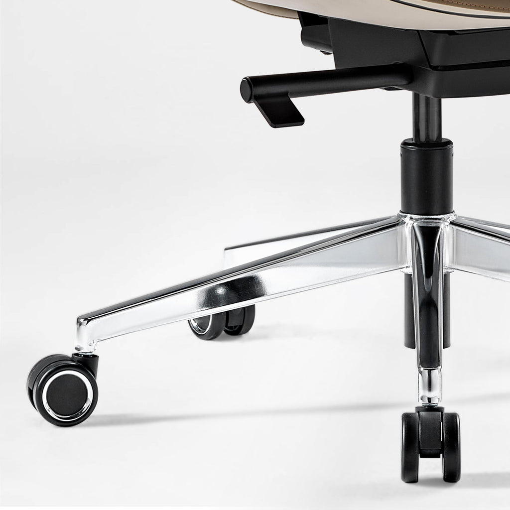 Solid Wood Arm Task Office Chair - Retro PU Leather