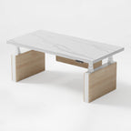 Electric Height-Adjustable Standing Desk, Premium, White