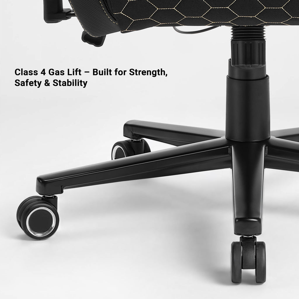 Ergonomic Gaming Chair with Footrest, Black and Yellow