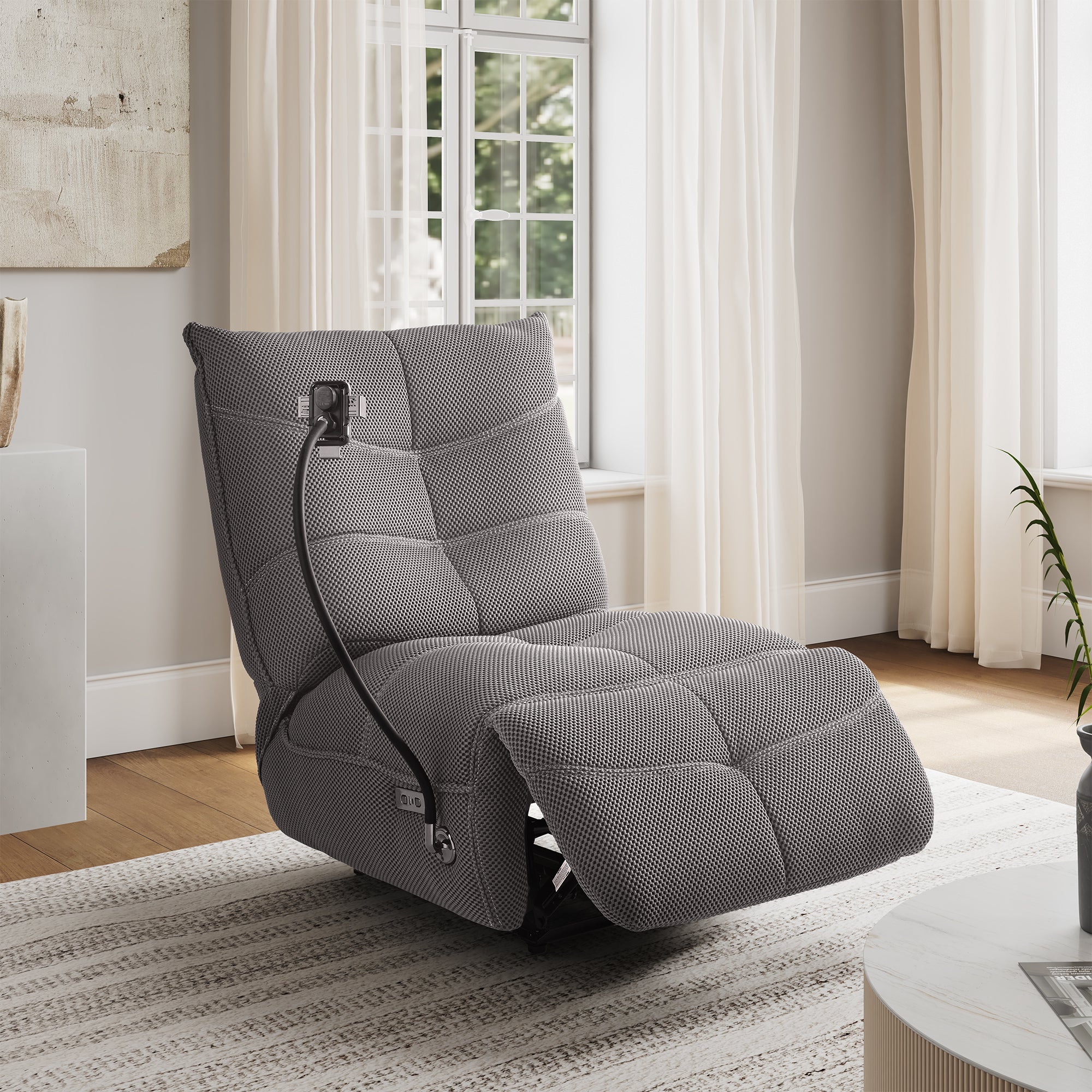 Recliner with Wireless Charging and USB Port