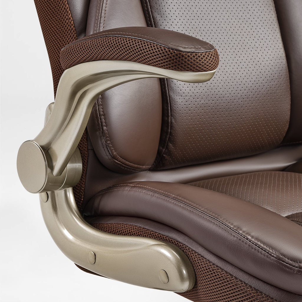 Faux Leather Home Office Chair - Ergonomic Cream