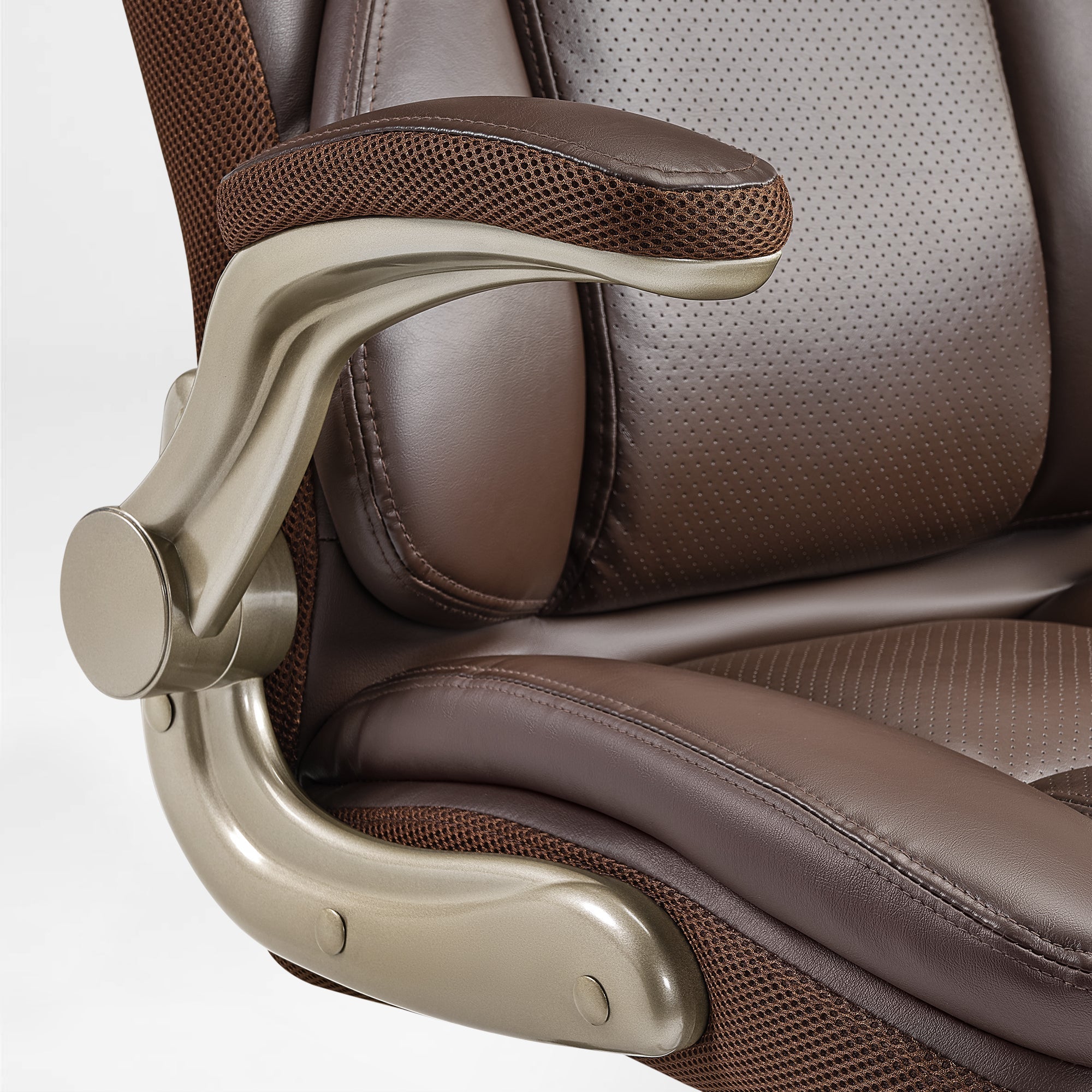 Faux Leather Home Office Chair - Ergonomic Cream